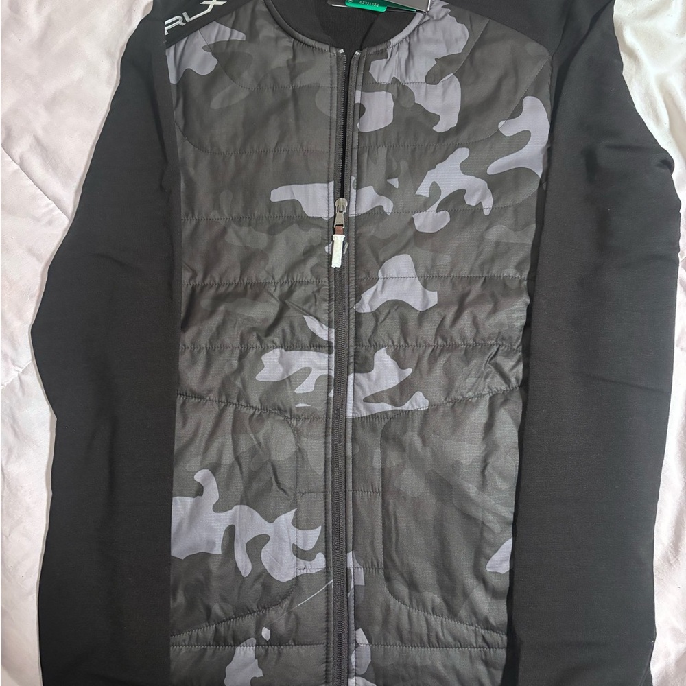 Black and Gray Camouflage Jacket